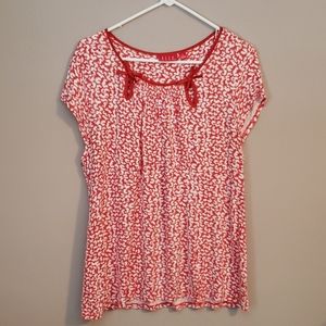 Elle red and white top, XL (Juniors)